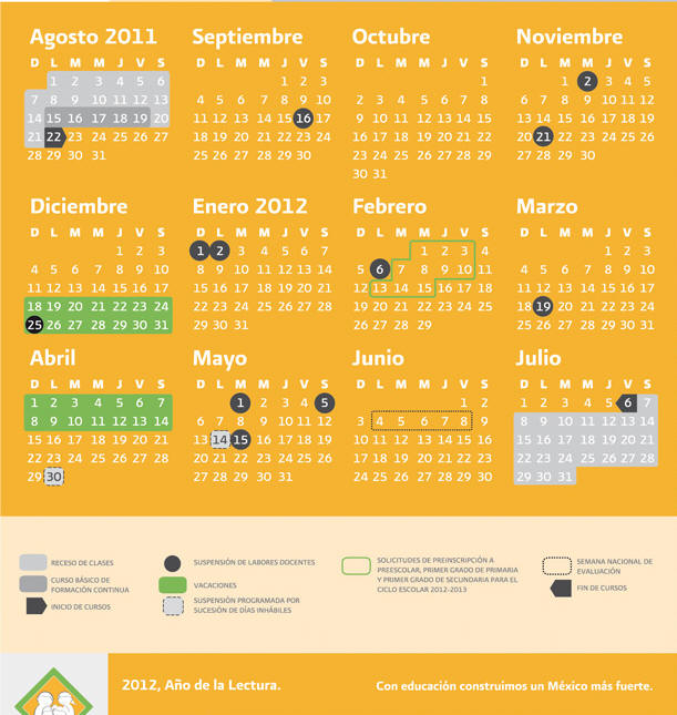 CALENDARIO ESCOLAR 2011-2012