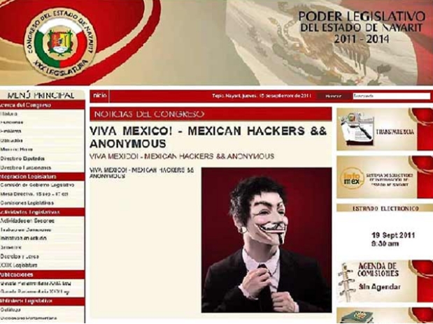 ANONYMOUS HACKEA WEB DE LA SEDENA Y OTROS SITIOS DEL GOBIERNO MEXICANO