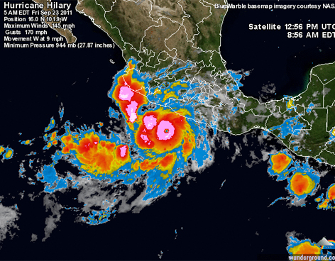 ALERTA DESDE OAXACA A COLIMA POR HURAC�N 'HILARY'