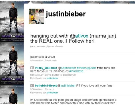 JUSTIN BIEBER ABANDONA TWITTER