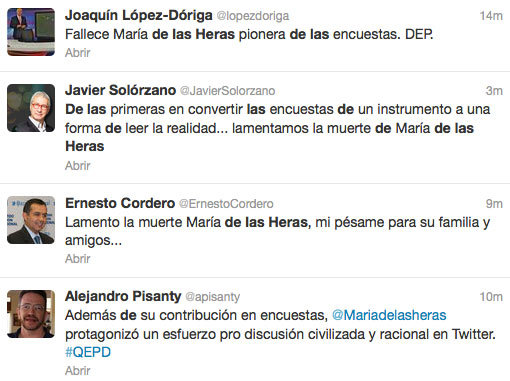 MURI� LA ENCUESTADORA MAR�A DE LAS HERAS