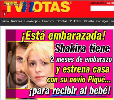 SHAKIRA EMBARAZADA DE DOS MESES