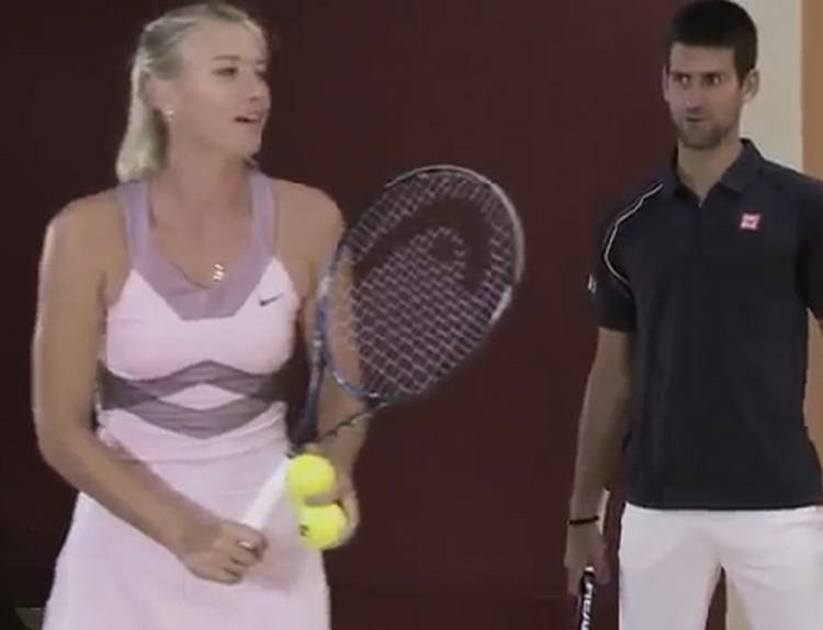 Videos: María Sharapova y Novak Djokovic inventan nuevos juegos
